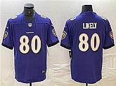 Men's Baltimore Ravens #80 Isaiah Likely Purple Vapor Limited Football Limited Jersey,baseball caps,new era cap wholesale,wholesale hats